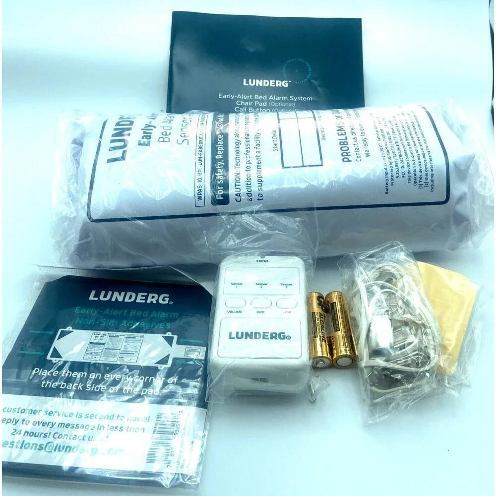 Lunderg Early-Alert Bed Alarm System with Wireless Bed Sensor Pad and Monitor
